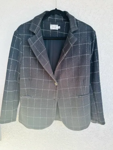 Blazer feminino infini preto xadrez 