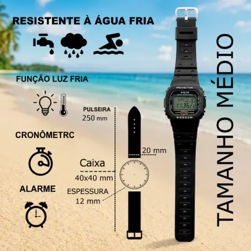 Relógio Digital Aqua GP-519 Esportivo Militar - NOVO NA EMBALAGEM