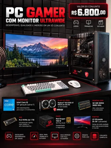PC GAMER SEMI NOVO - RX6750xt
