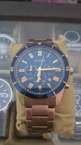 ?Relógio Citizen Cronógrafo Masculino Quartz Original Rose Gold