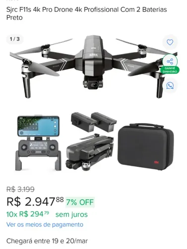 Drone f11 4K pro GPS com gimbal de eixo de três pontas