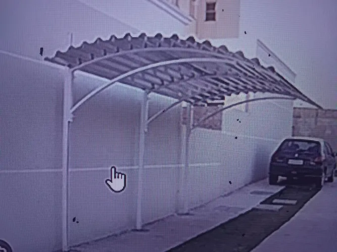 Cobertura para carro meia lua estrutura ferro e alumínio