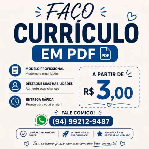 Currículo em PDF, a partir de r$3.