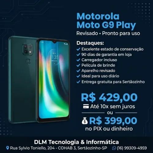 Celular Motorola Moto G9 Play - Excelente estado!