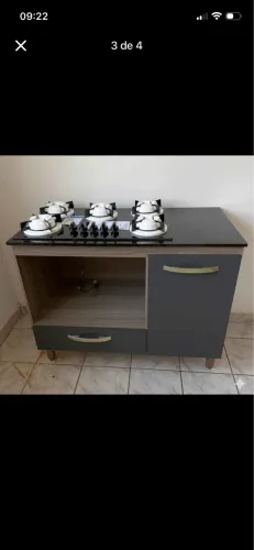 Balcão + fogão cooktop 5 bocas novo 