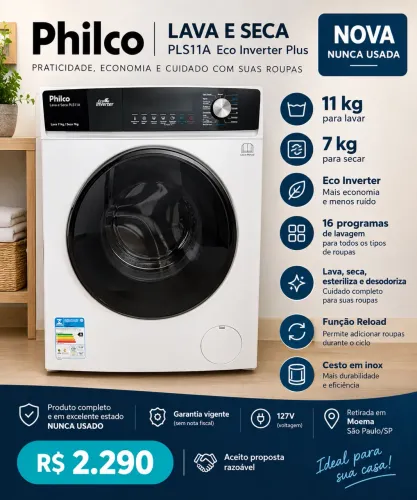 NOVO PREÇO! NOVA NUNCA USADA | Philco Lava e Seca 11kg/7kg | PLS11A | 127V