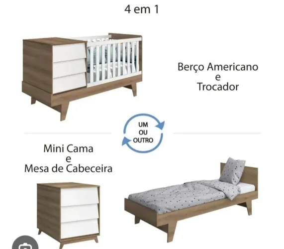 Berço Americano Multifuncional 4 em 1