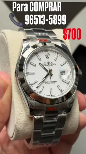 Relógio ROLEX DATEJUST AUTOMÁTICO MOSTRADOR BRANCO 41MM