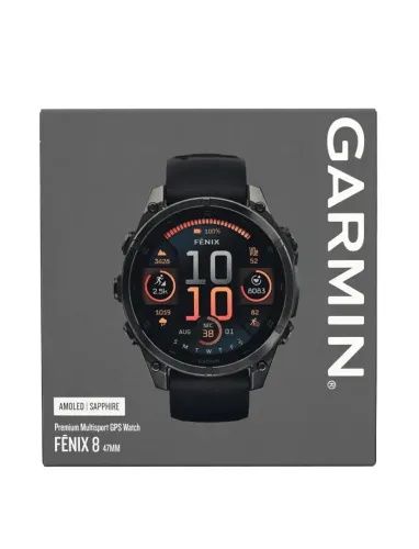 Preto: Garmin Fenix 8 47mm AMOLED Sapphire - Novo Lacrado - Carbono Gray