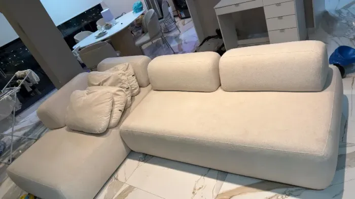 Sofá Modular Bono 2 Módulos Com Assento em Chaise e Encosto Solto
