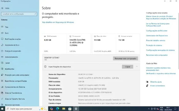 COMPUTADOR Core I5 - SSD 120 - 8GB DE RAM