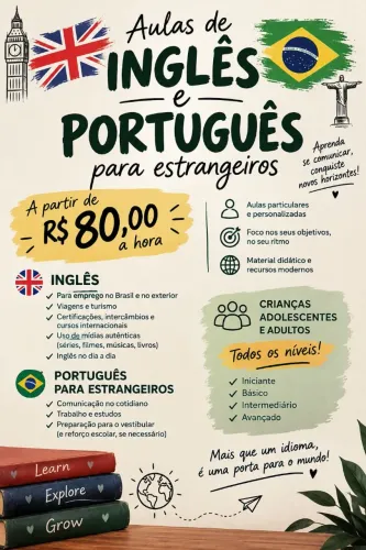 Aulas particulares de Inglês e Português para Estrangeiros