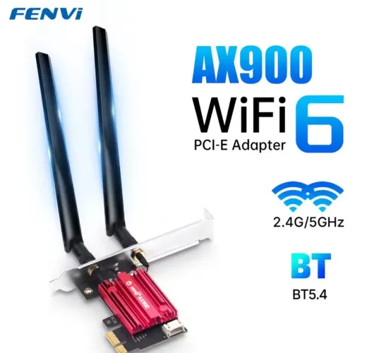 Adaptador Wireless fenvi AX900 WiFi 6 PCI-E Bluetooth 5.4 Dual Band 2.4G/5GHz