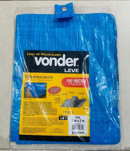 Lona De Polietileno 2x2 metros Azul Leve - Nova a pronta entrega