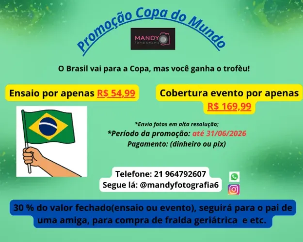 Ensaio e cobertura fotogrática (mês da Copa)