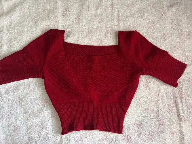 Cropped Tricô vermelho