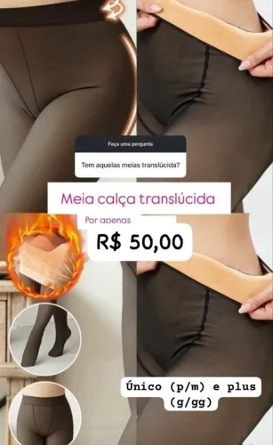 Meia calça térmica com pelucia dentro p/m e g/gg