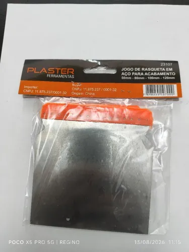 Conjunto de rasquetas em aço para funilaria e pintura, contém quatro tamanhos