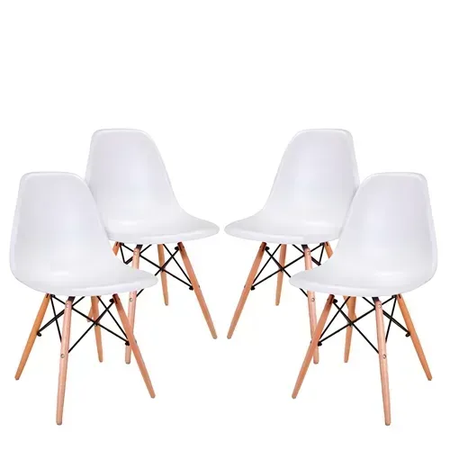 Conjunto de 4 cadeiras Eames Brancas