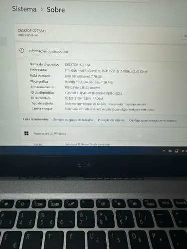 Vendo notebook Acer