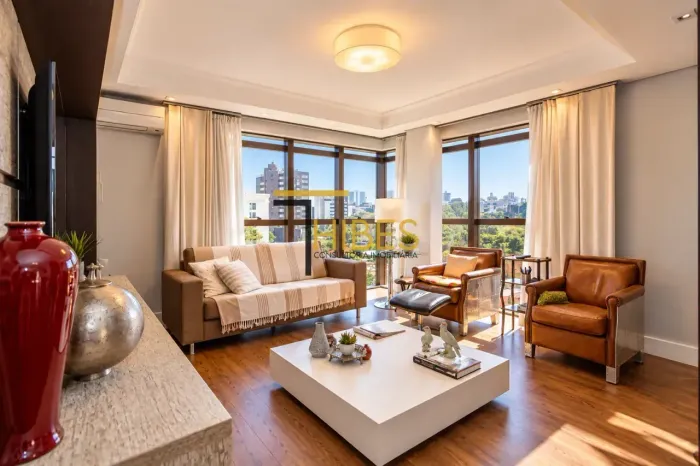 Apartamento Hugo langue/cabral, 3 suítes, face norte, mobiliado152 m² privativos, 3 vagas 