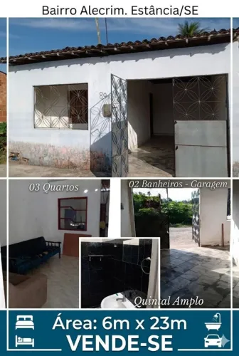 CASA A VENDA EM ESTÂNCIA - BAIRRO ALECRIM