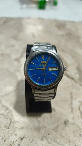 Relógio Orient Automático Vintage Azul Metálico - Persiana