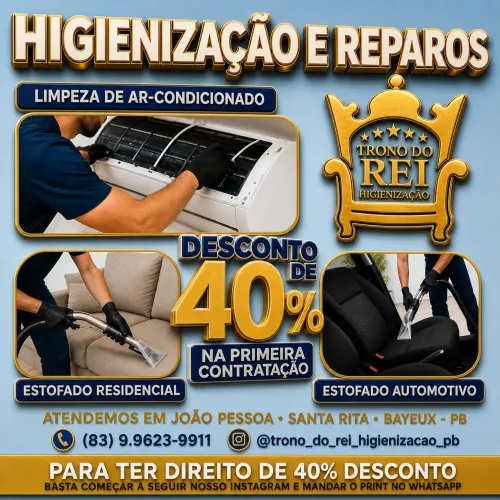 Sofá, cama e todo tipo de estofados e ar condicionados