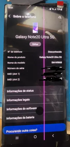 Display sansung note20 ultra original com detalhes mas funcionando