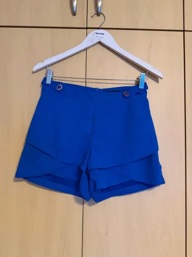 Short alfaiataria azul - P