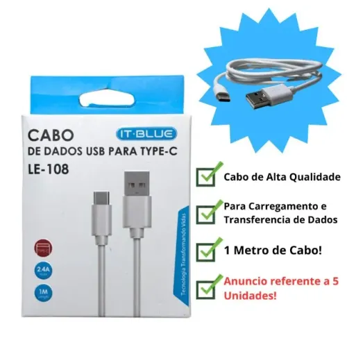 Cabo Carregador Tipo C e Micro USB **QUEIMA DE ESTOQUE** Aproveite! e Transferência d Dado