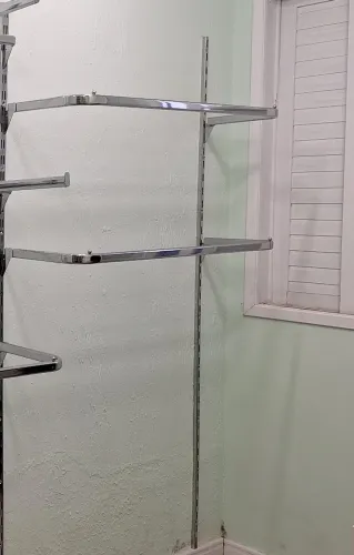 Kit 3 araras cabideiro tubo inox cremalheira 100cm