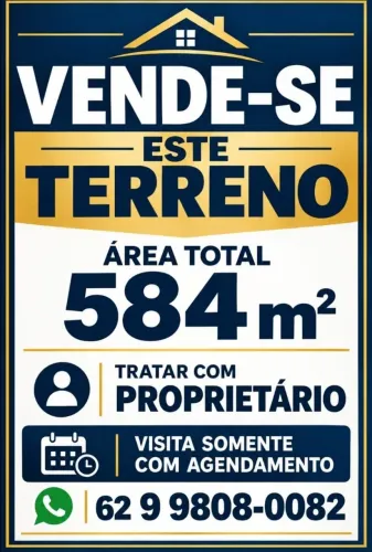 Terreno 584 m² (mesma quadra do Frigorífico Goiás da Av. Rio Verde)