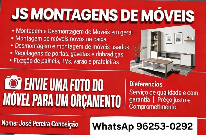 Montagem de móveis novos e usados