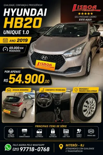 Hyundai HB20 Unique 1.0 Flex 12V Mec. 2019