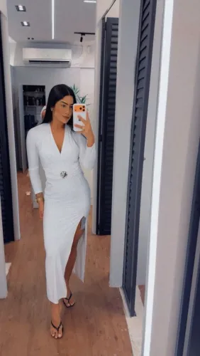 Vestido de malha branco 