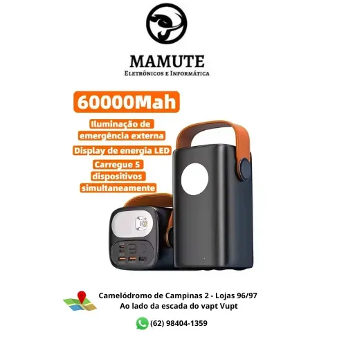 Powerbank Turbo Bateria Portátil 60000mah P/ Starlink Macbook Notebook 100w