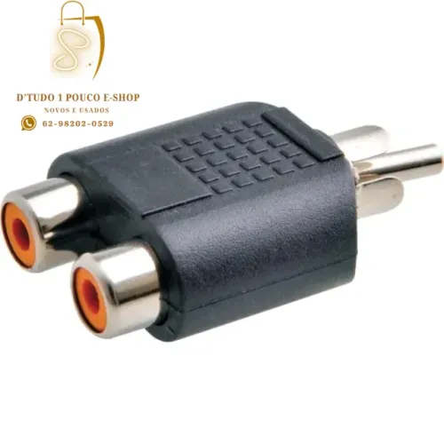 adaptador duplicador RCA (macho para dois RCA fêmea)