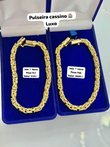 Pulseira de ouro 18k Cassino Exclusiva | Certificado de garantia | Chamaa
