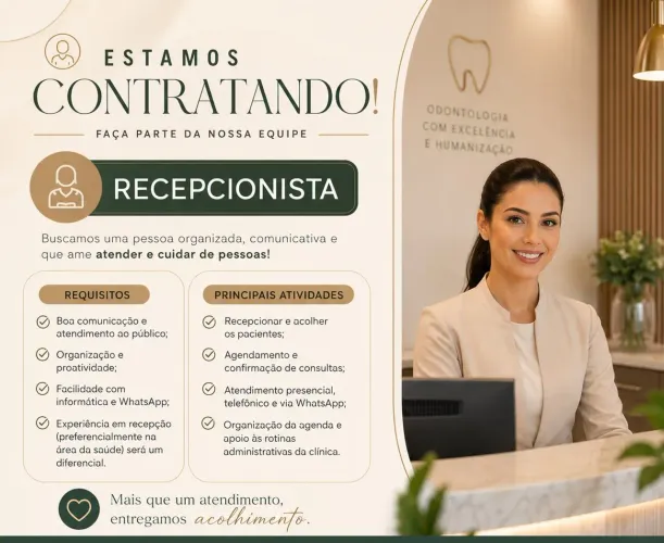 Contrata-se Recepcionista ou TSB