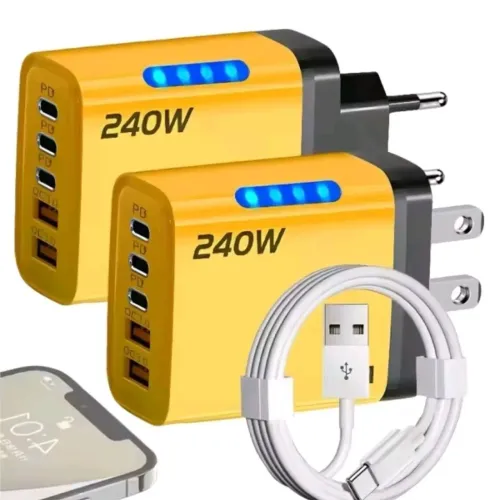 Carregador celular Rápido Interface Dupla USB 240 turbo