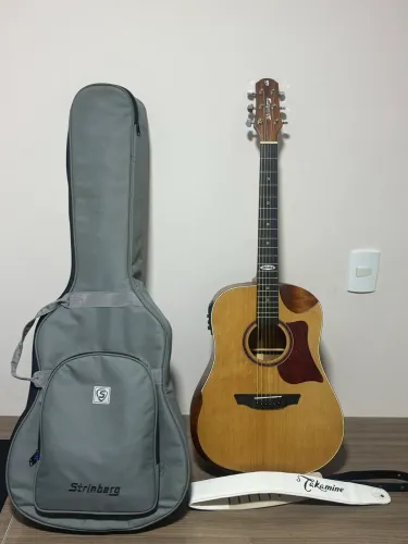 Violão strinberg sem marcas de uso com bag e cordas elixir