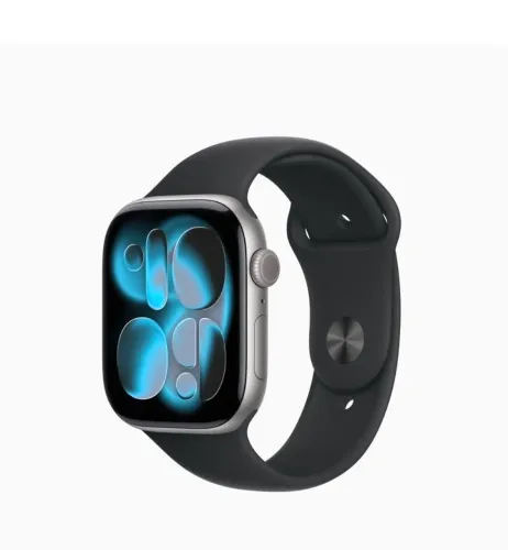 Apple Watch Series 11 - 46mm Cinza Espacial - Pulseira Preta - Lacrado! Com NF!