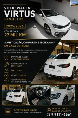 Volkswagen Virtus Highline 200 TSI 1.0 Flex 12V AUT 2026