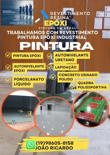 REVESTIMENTO PINTURA EPÓXI INDUSTRIAL RESINA EPÓXI TUDO EM REVESTIMENTO