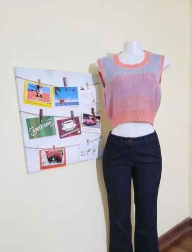 Lote 4 blusas femininas cropped tam M casual premium 