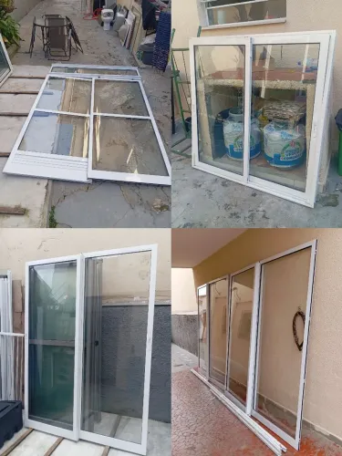 Portas balcão e janela alumínio completas.