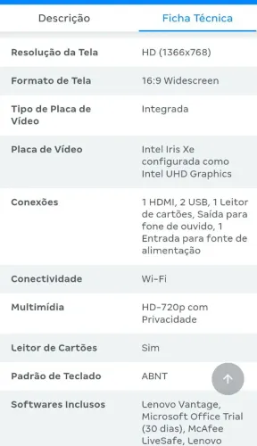 Notebook Lenovo i5