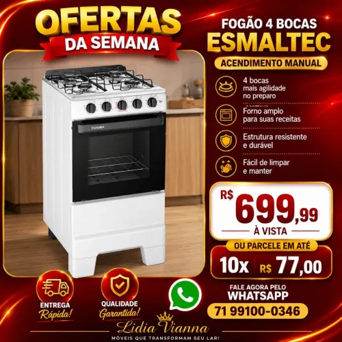 Fogão 4 bocas esmaltec entrego hoje R$ 699,99 a vista 