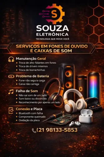 Façou consertos de fones de ouvido e caixas de som!